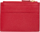Valentino Garavani Red VLogo Signature Grainy Calfskin Card Holder