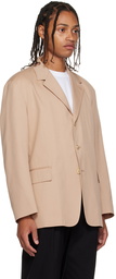 AURALEE Beige Single-Breasted Blazer