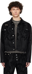 Thug Club Black Blood Lazered Denim Jacket
