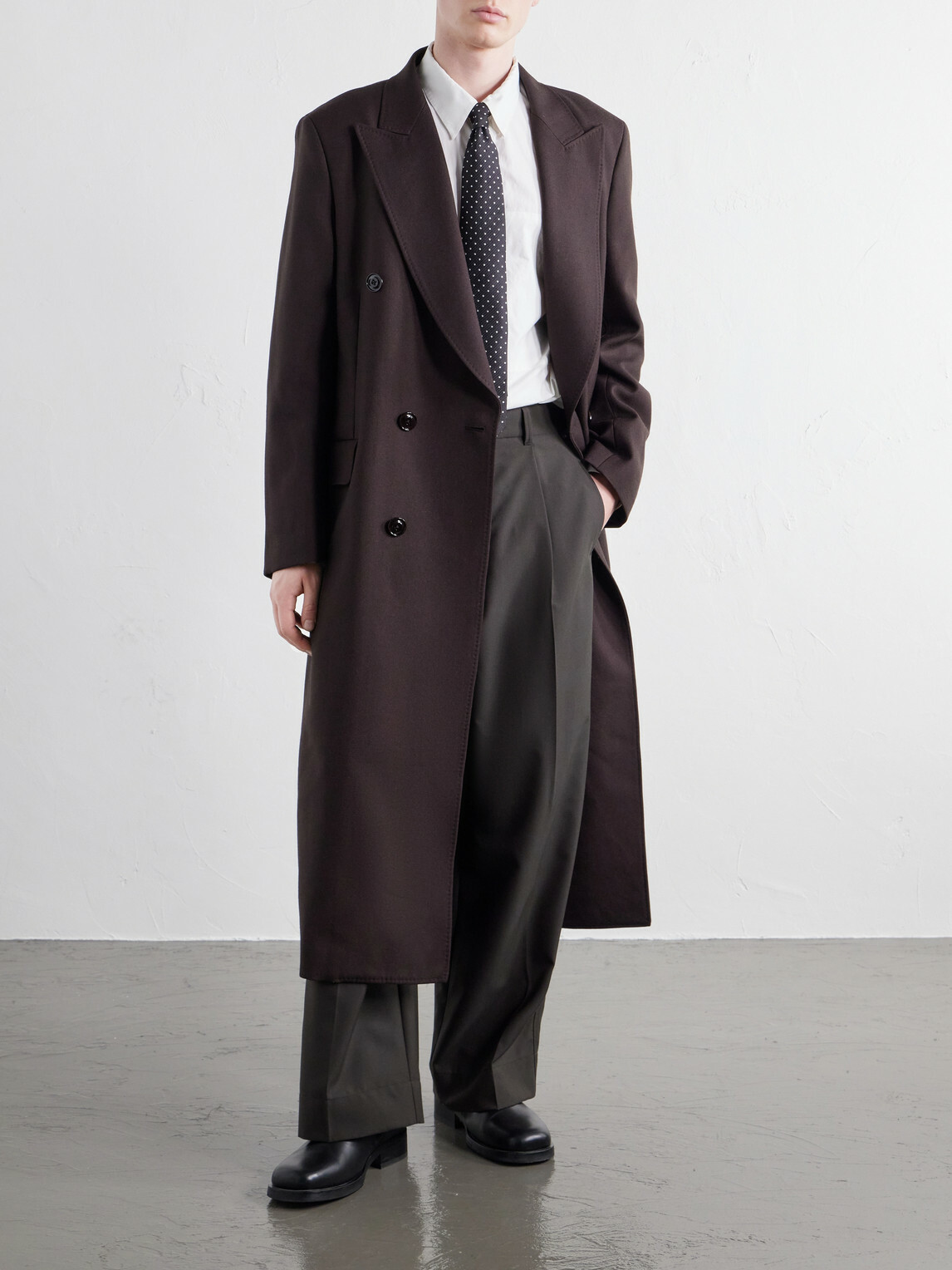 Our Legacy - Extended Whale Double-Breasted Virgin Wool-Twill Coat - Brown