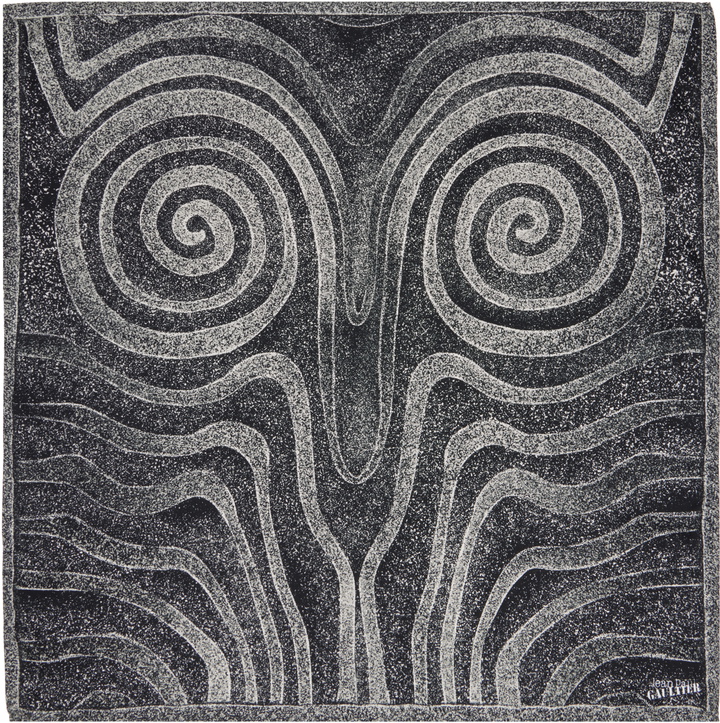 Photo: Jean Paul Gaultier Black & Gray 'The Spirale' Printed Silk Scarf