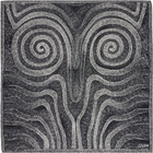 Jean Paul Gaultier Black & Gray 'The Spirale' Printed Silk Scarf