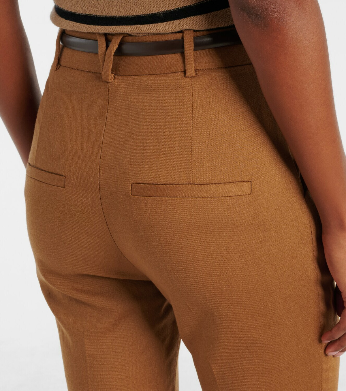 Veronica Beard Gracie belted wool flared pants