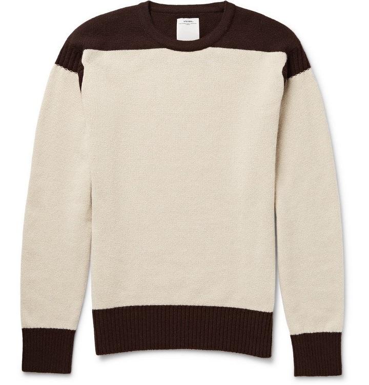 Photo: visvim - Isles Two-Tone Wool and Cashmere-Blend Sweater - Cream