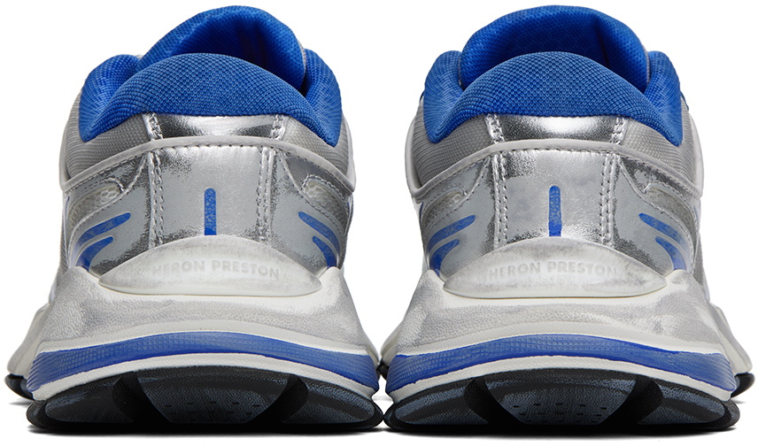 Heron Preston Gray & Blue Block Stepper Vintage Sneakers