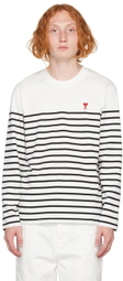 AMI Paris White Ami de Cœur Long Sleeve T-Shirt
