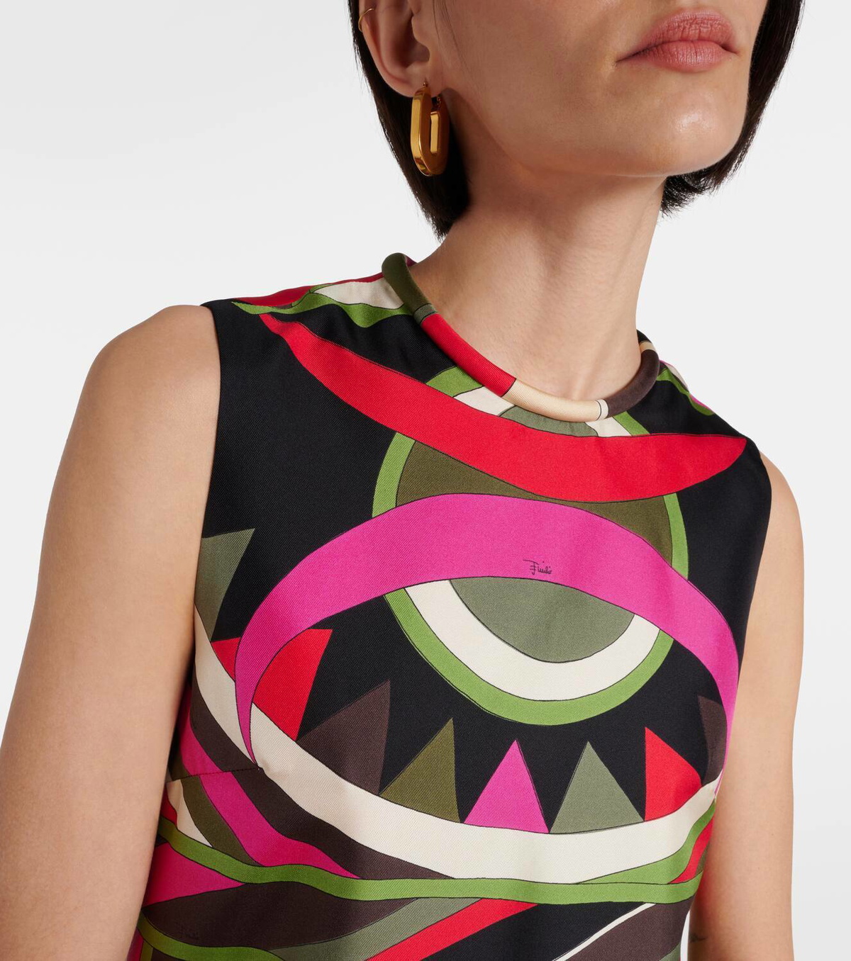 knee length dresses for ladies Vivara Print Silk Dress – PUCCI Online Store main image 0