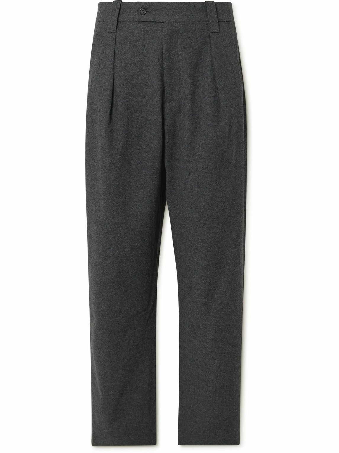 A.P.C. - Renato Tapered Pleated Wool-Blend Trousers - Gray