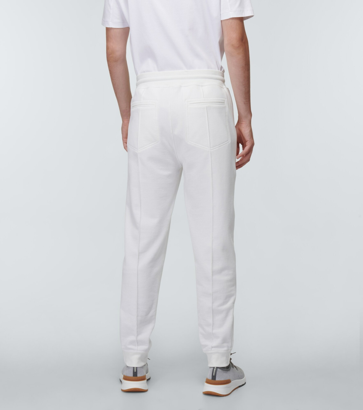 BRUNELLO CUCINELLI Tapered Ribbed Cotton Sweatpants for Men