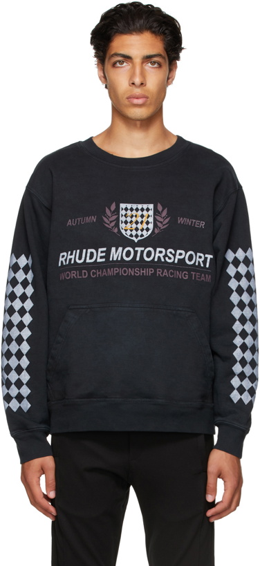 Photo: Rhude Black Motor Crest Sweatshirt