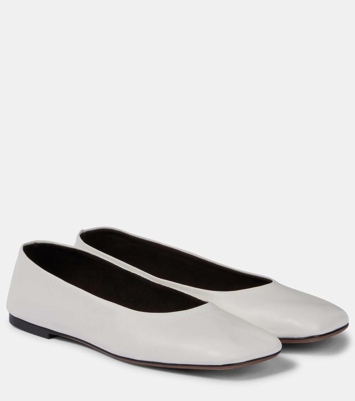 The Row Square leather ballet flats The Row