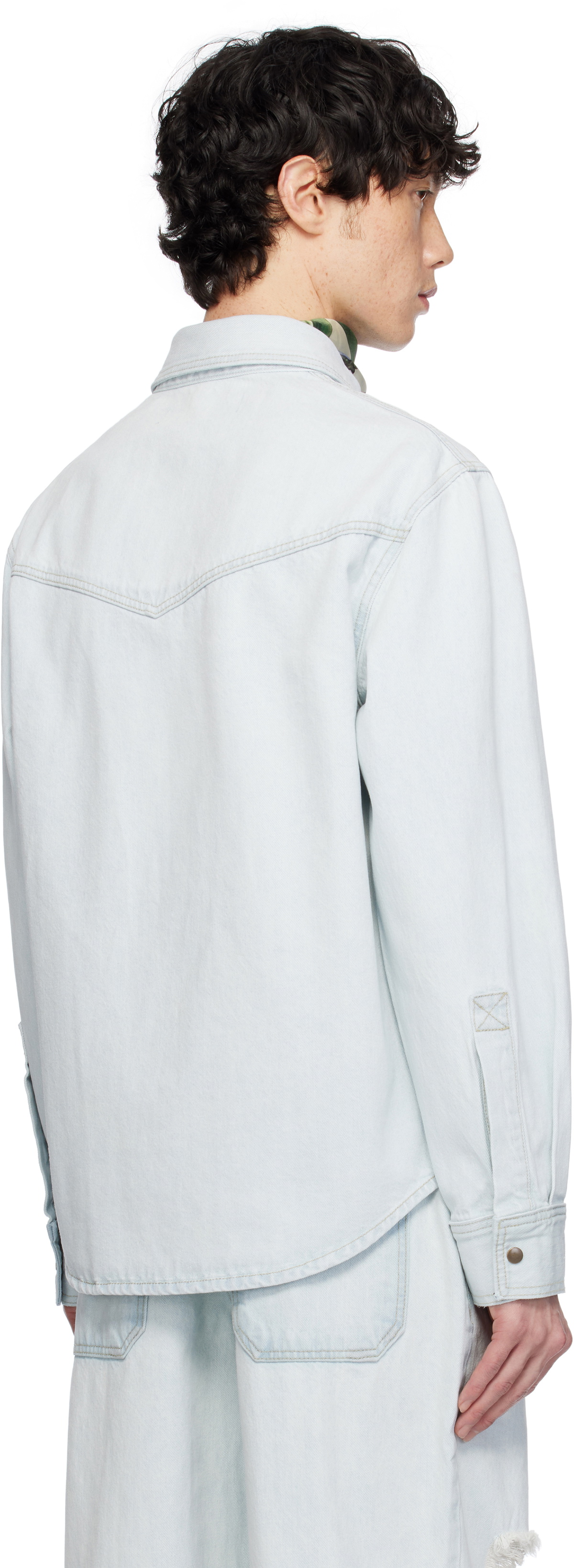 AFTER PRAY Blue Safari Pocket Denim Jacket