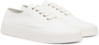 Maison Kitsuné White Canvas Lace-Up Sneakers