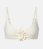 Karla Colletto Tess floral-appliqué bikini top