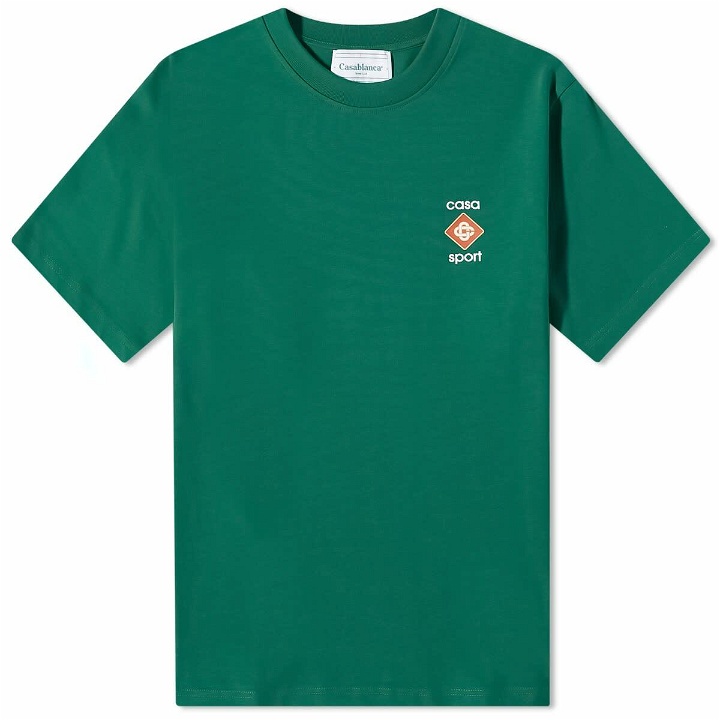 Photo: Casablanca Men's Casa Sport Small Logo T-Shirt in Green