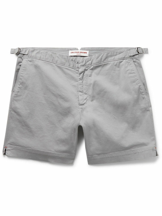 Photo: Orlebar Brown - Bulldog Slim-Fit Cotton-Blend Twill Shorts - Gray