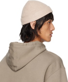 AURALEE Beige Wool Soft Cord Knit Beanie