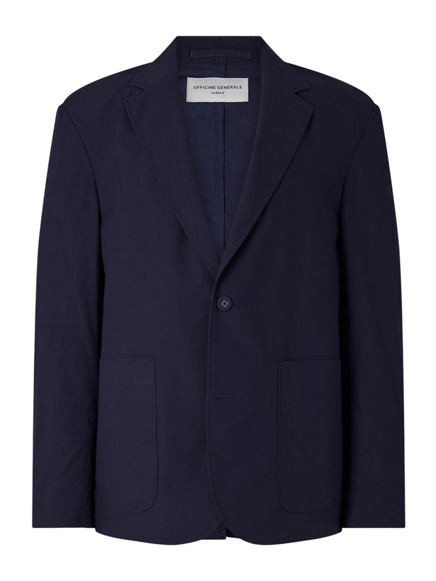 Photo: Officine Générale - Cyril Organic Cotton-Poplin Suit Jacket - Blue