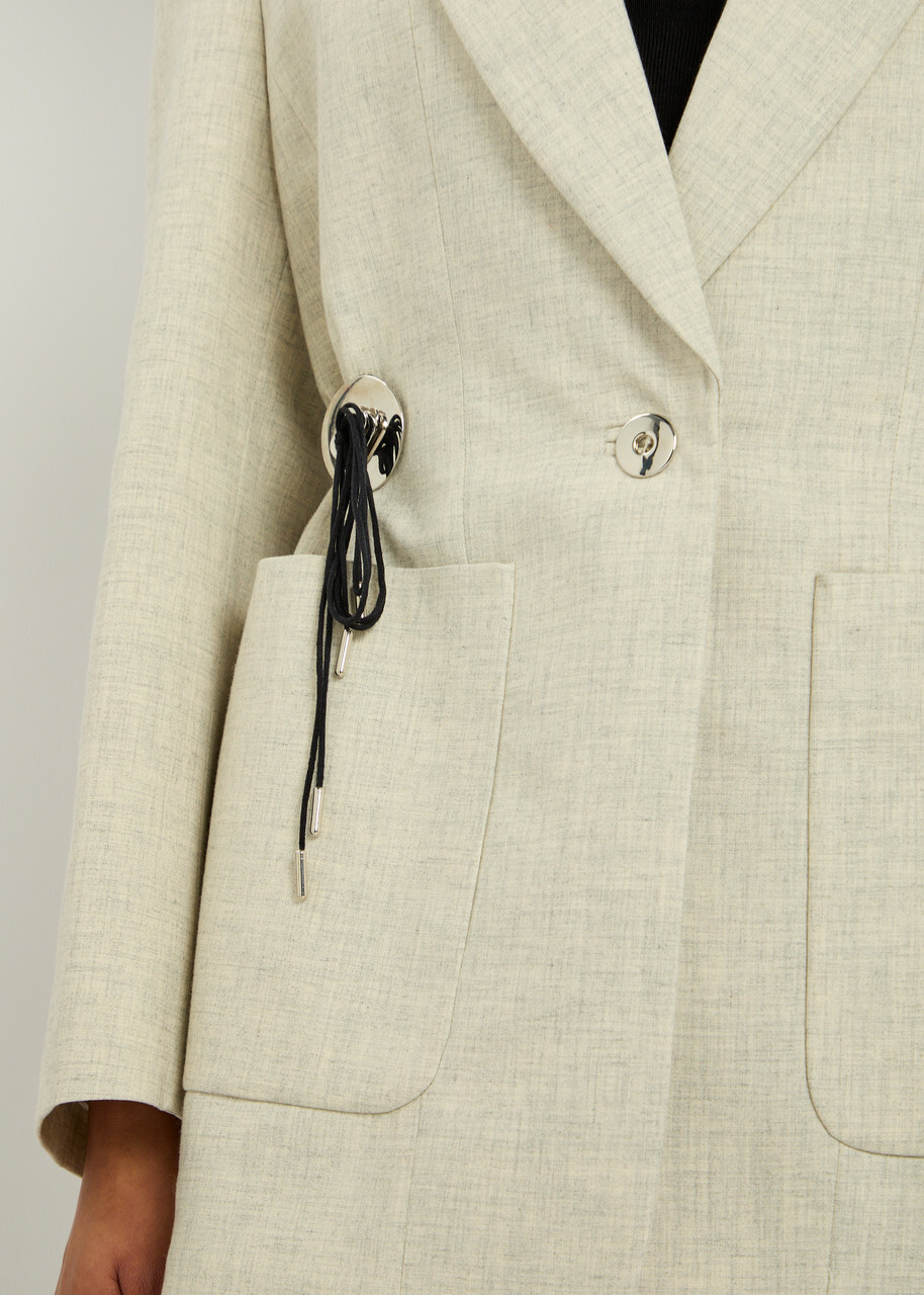 Rabanne Embellished Wool-blend Blazer Grey