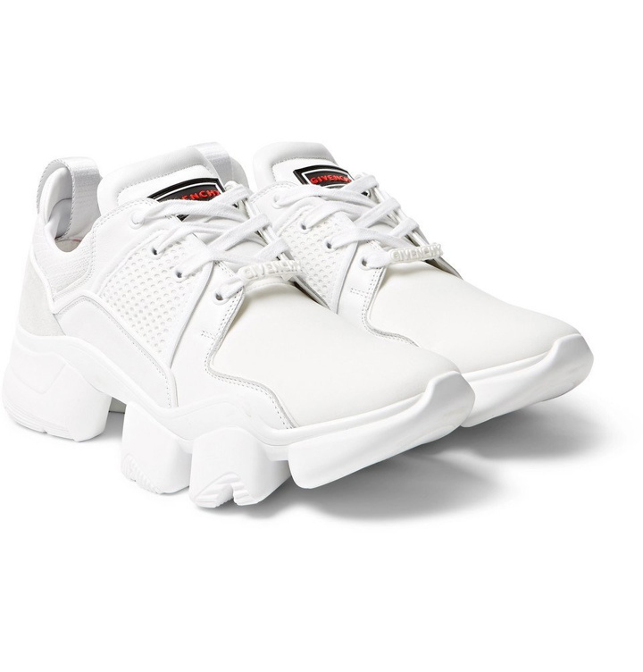 Photo: Givenchy - Jaw Neoprene, Suede, Leather and Mesh Sneakers - Men - White