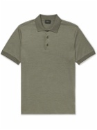 Brioni - Cotton and Silk-Blend Polo Shirt - Green