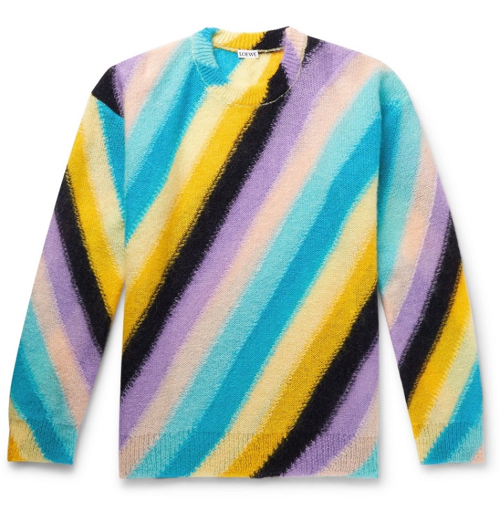 Photo: Loewe - Striped Mohair-Blend Sweater - Multi