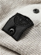 Stone Island Shadow Project - Logo-Appliquéd Ribbed-Knit Sweater - Gray