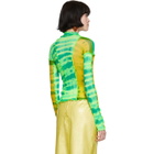 ASAI Green Patchwork Tie-Dye Turtleneck