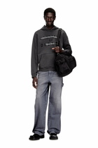 Diesel Cotton hoodie with D appliqué - Sweaters Mens in Grey