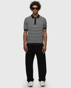 Fred Perry Jacquard Knitted Shirt Black/White - Mens - Polos