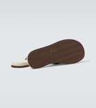 Brunello Cucinelli Leather-trimmed slippers