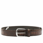 Anderson's Men's Andersons Narrow Stitch Trimmed Alligator Print Belt in Tan