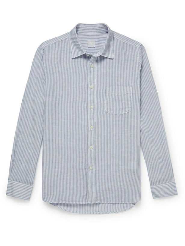 Photo: 120% - Slim-Fit Striped Linen Shirt - Blue
