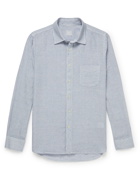 120% - Slim-Fit Striped Linen Shirt - Blue