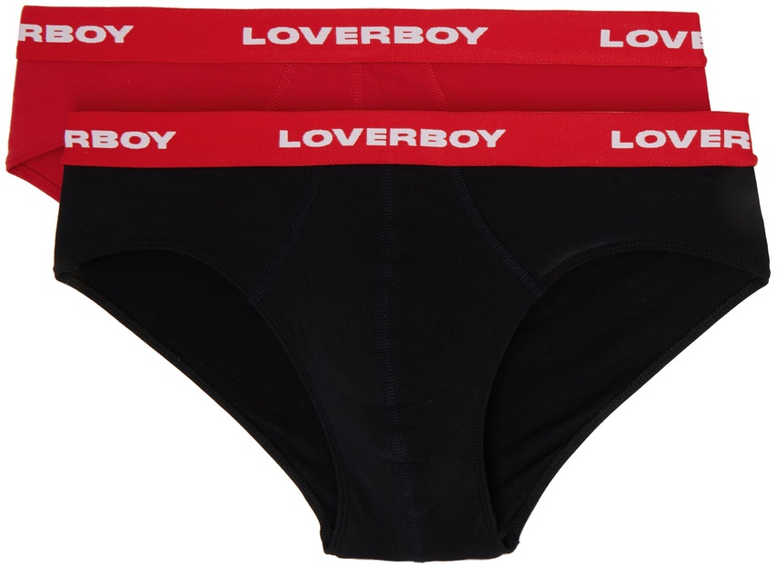Charles Jeffrey Loverboy Two-Pack Black & Red Briefs