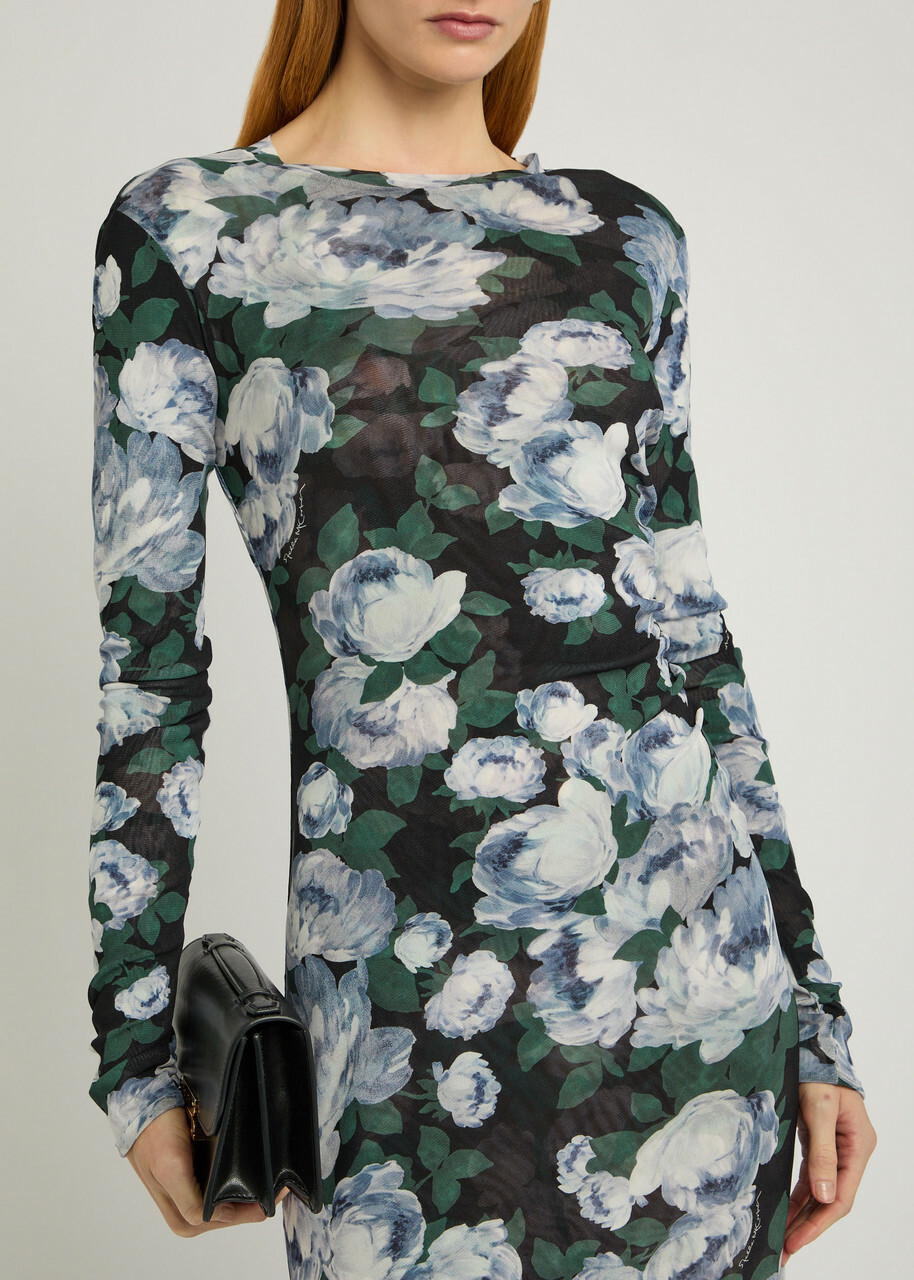 Stella Mccartney Bunch of Roses Floral-print Mesh Maxi Dress Multicoloured 1
