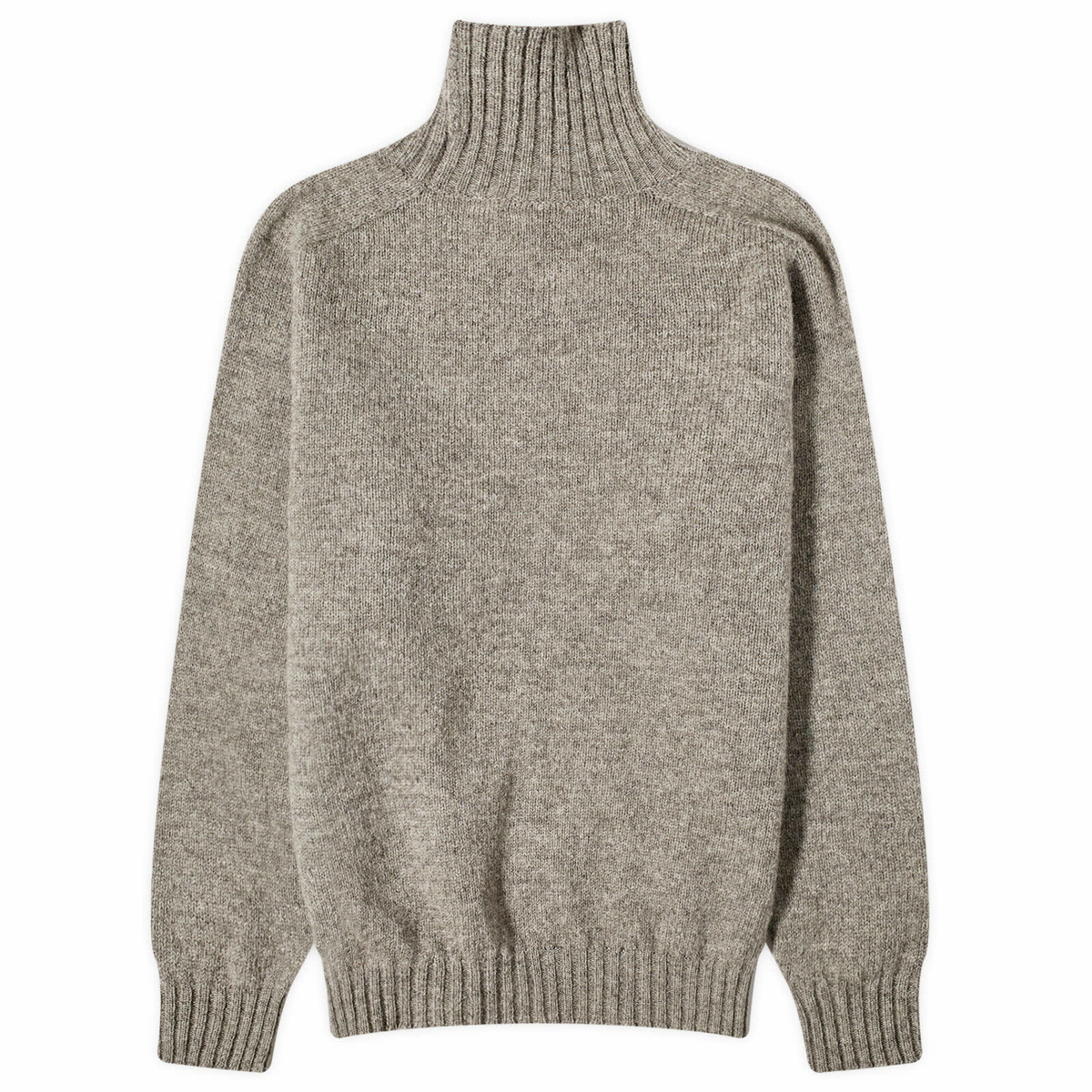 Jamieson's of Shetland Men's Roll Neck Knit in Steel Grey