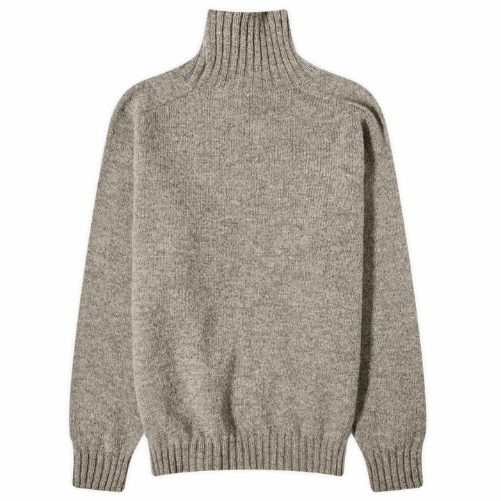 Photo: Jamieson's of Shetland Men's Roll Neck Knit in Steel Grey