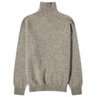 Jamieson's of Shetland Men's Roll Neck Knit in Steel Grey