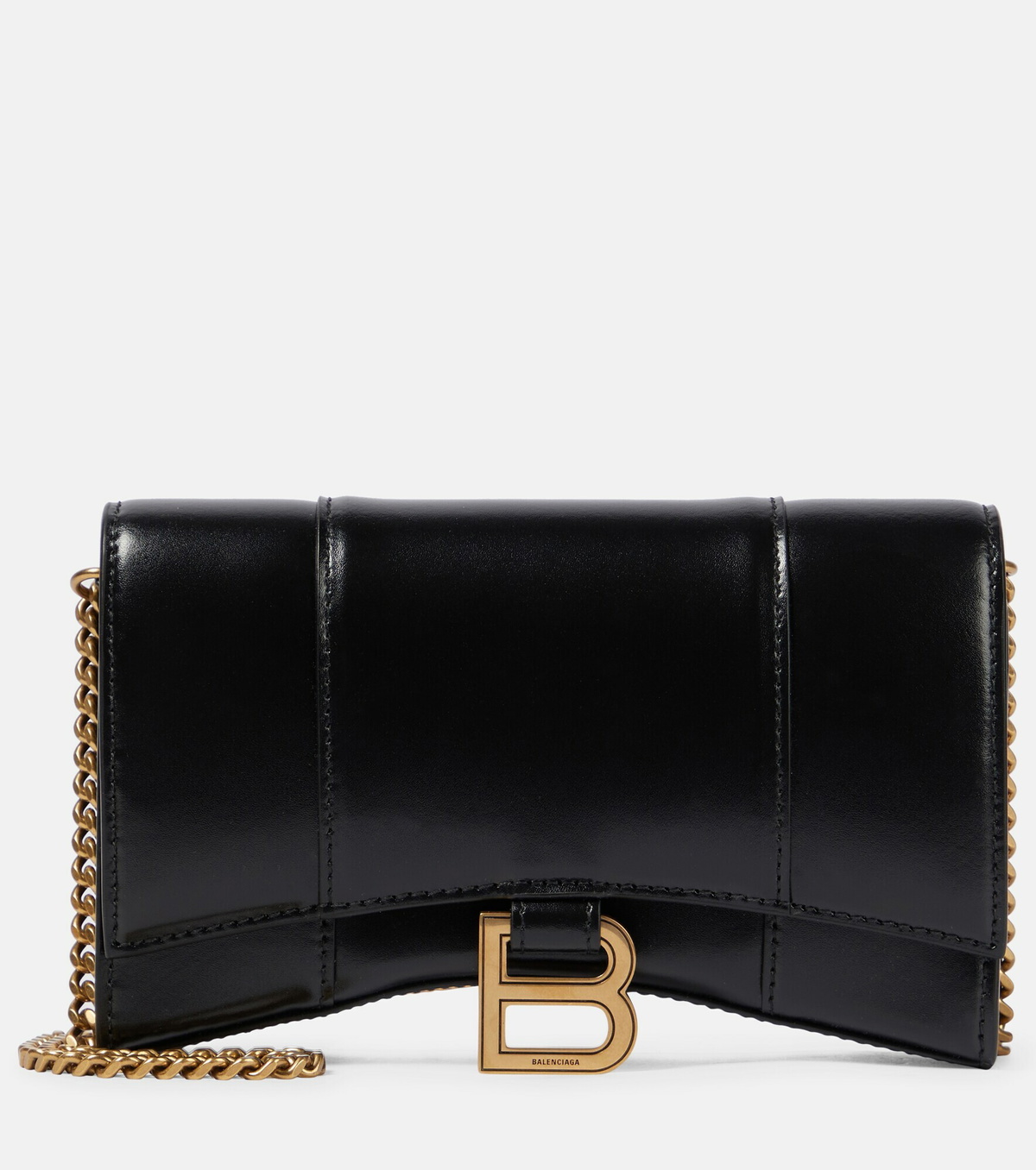 Balenciaga - Hourglass leather wallet on chain Balenciaga