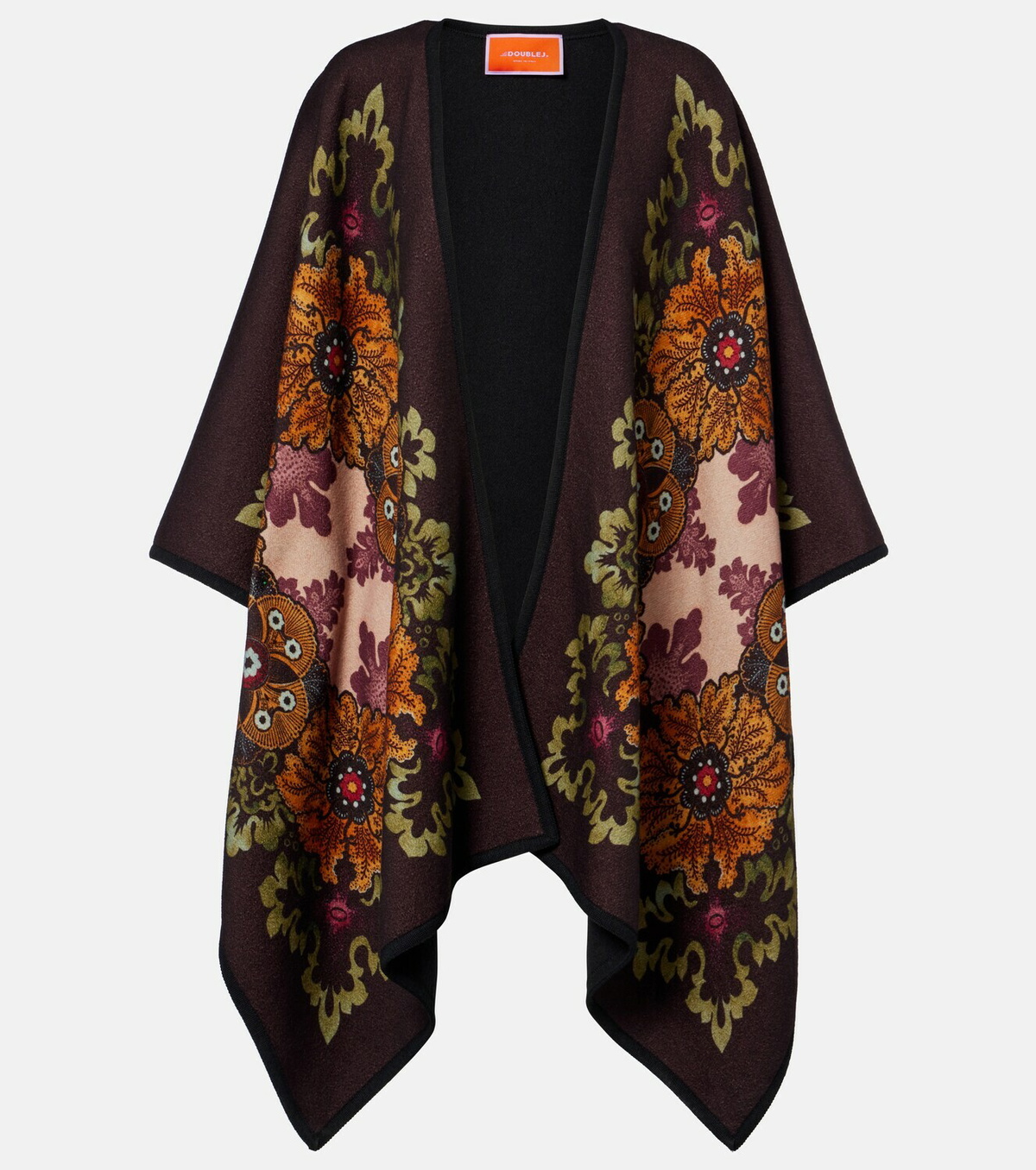 La DoubleJ Printed virgin wool poncho