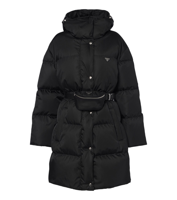 Photo: Prada Belted hooded Re-Nylon down coat