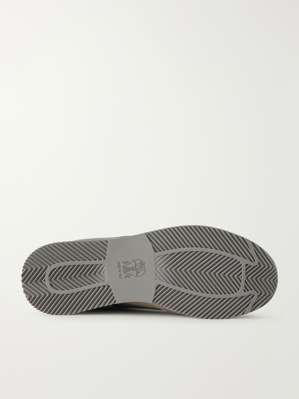 Brunello Cucinelli - Suede and Leather-Trimmed Shell Sneakers - Gray