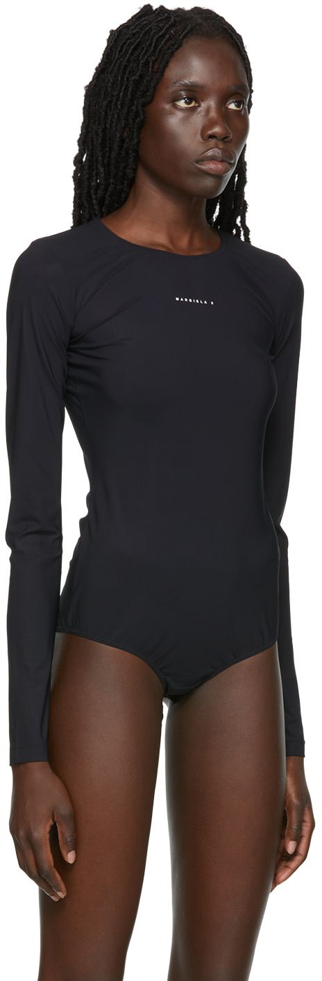 MM6 Maison Margiela ブラック レオタード MM6 Maison Margiela Black Nylon Bodysuit MM6 Maison Margiela