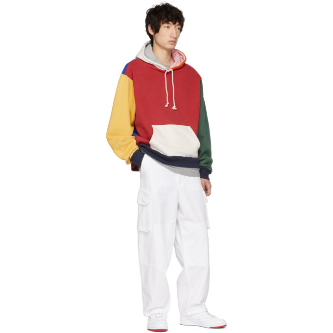 Multicolor colorblocked store oversized hoodie