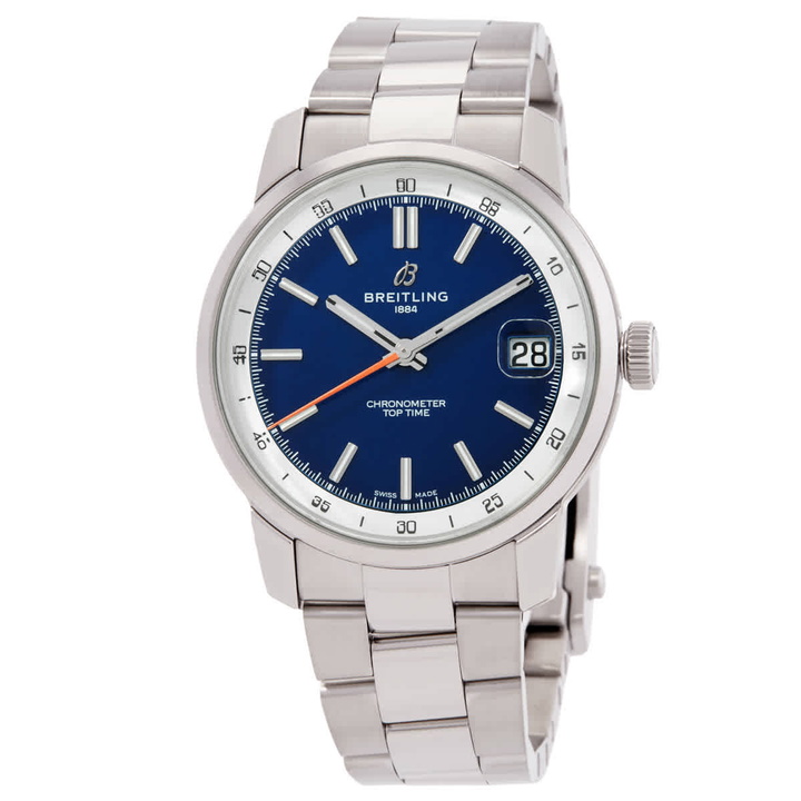 Photo: Breitling Top Time B31 Hand Wind Chronometer Blue Dial Mens Watch AB3113A71C1A1