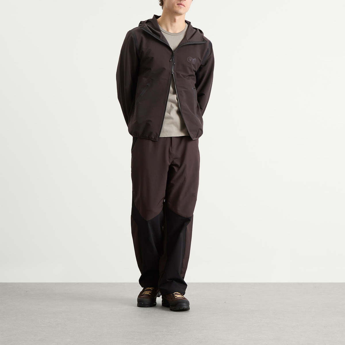 Purple Mountain Observatory Men's Adv Soft Shell Balaclava Jacket in Chocolate
