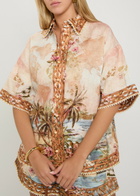 Zimmermann Mohan Printed Linen Shirt Multicoloured