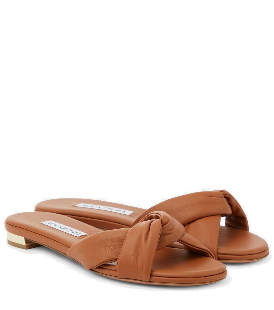 サンダル・ミュール AQUAZZURA Brown Shearling Twist Slippers Twist Sandal 95 BROWN Aquazzura@ Official