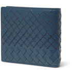 Bottega Veneta - Embroidered Intrecciato Leather Billfold Wallet - Men - Blue